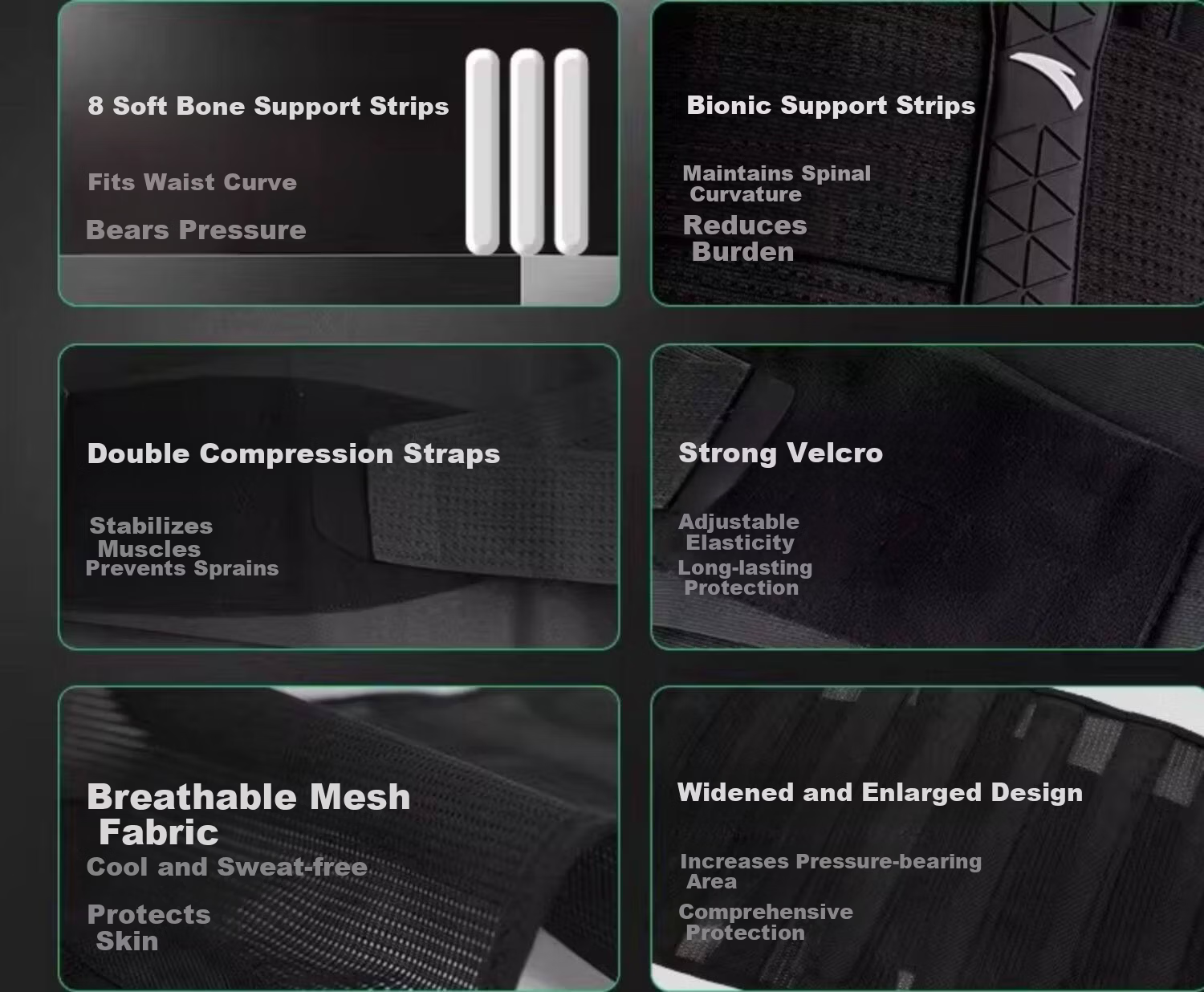 Anta Men's Sports Waist Support Belt for Lumbar Disc Herniation, Muscle Strain, and Prolonged Sitting Pain Relief 9