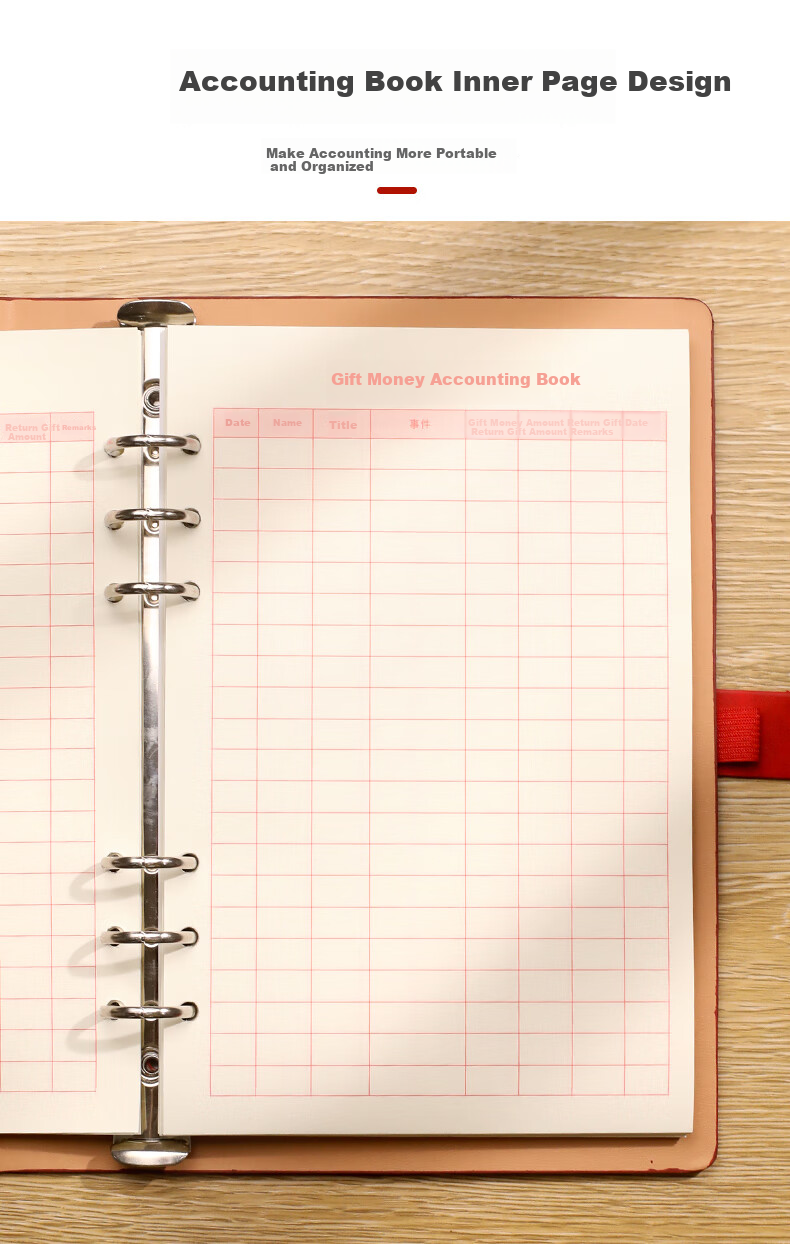 Jinyi Humanitarian Gift Money Accounting Book, Social Exchange Ledger, Wedding Gift Record Book, Wedding Guest Sign-In Book, Gift Money Registration Book, Gift Collection Ledger B5 Thoughtful (64 Lines) 2