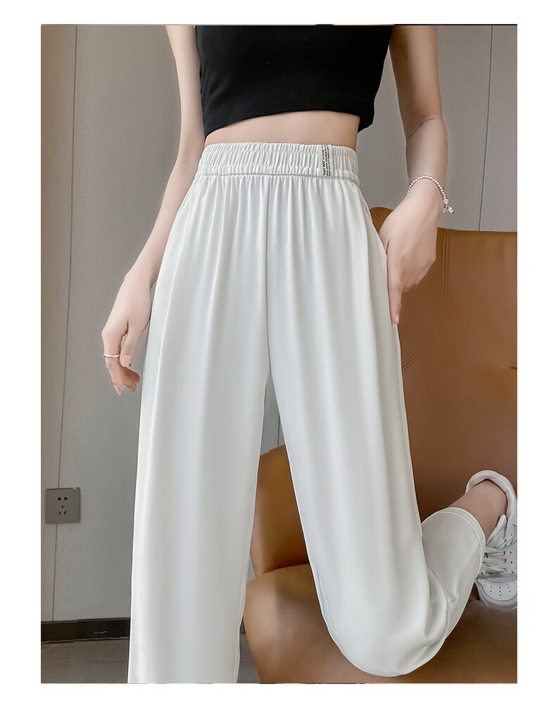 Langsha Women's Summer 2026 New Elastic High-Waist Petite Nine-Point Harem Suit Cigarette Pants Casual Commuter Trousers 9