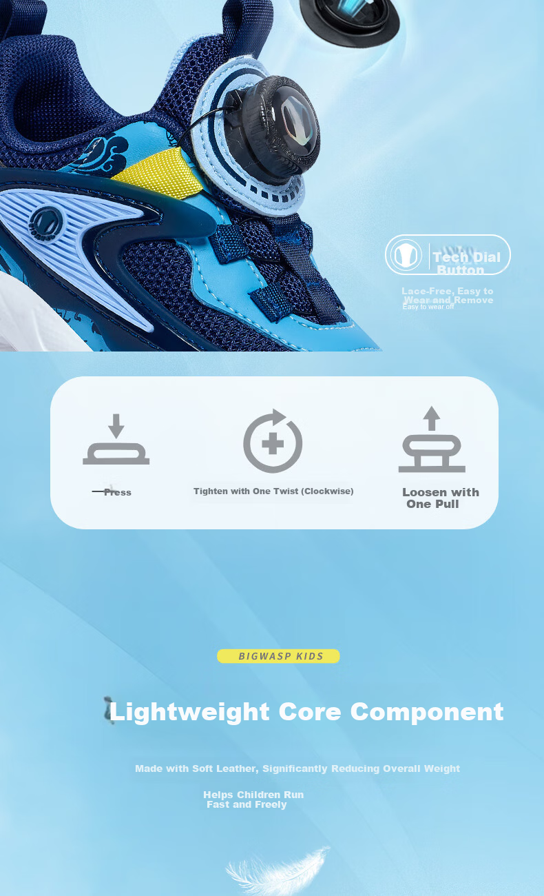 Bumblebee Kids Sports Shoes Children's Running Shoes Spring 2026 Boys Running Shoes B112431920W Gray (Double Mesh) Size 31 6