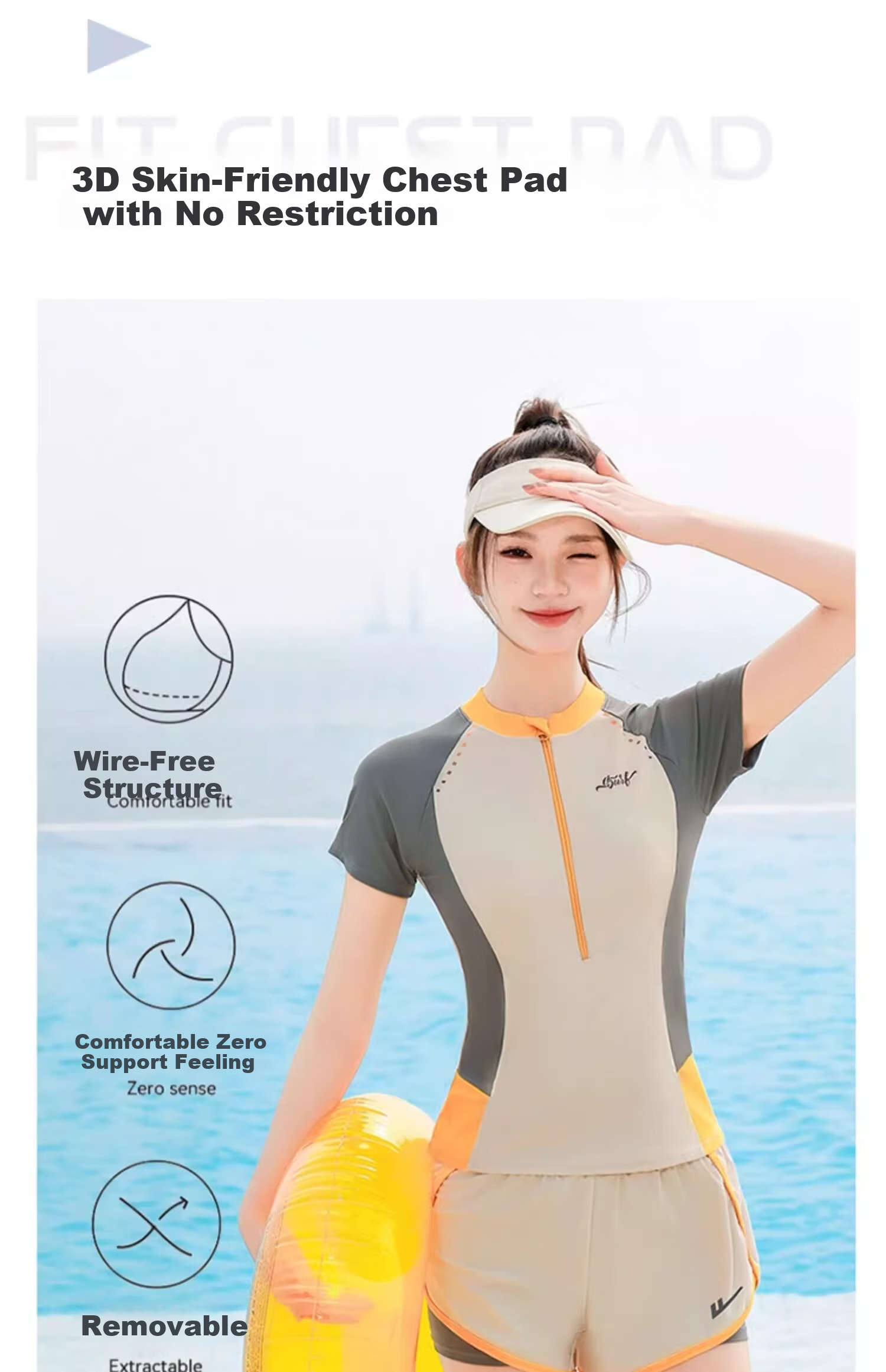 Warrior Women's Two-Piece Swimsuit Fashionable Hot Spring Swimwear Tummy Control Slimming Conservative Sports Swimwear 16003H1I White L 9