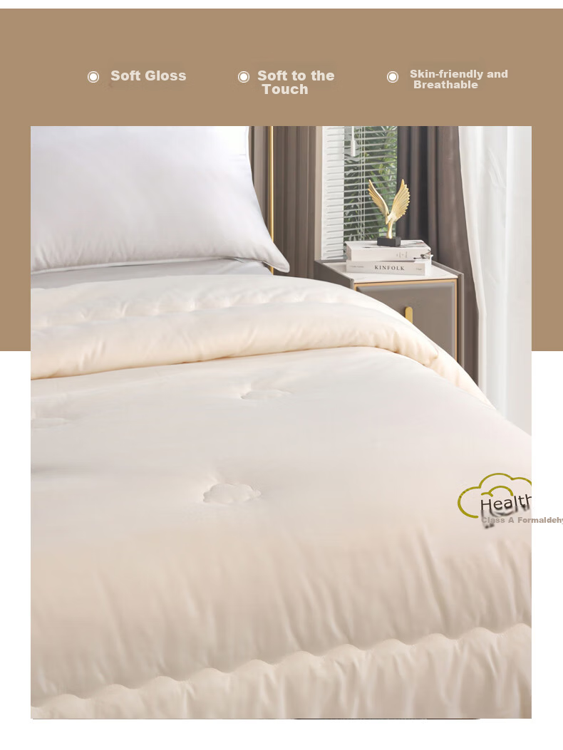 Grace Fiber Comforter, Single Bed for Students' Dormitory, Thickened Winter Quilt, 7 Jin (3.5 Kg), 150x200cm, Dark And Light Gray 6