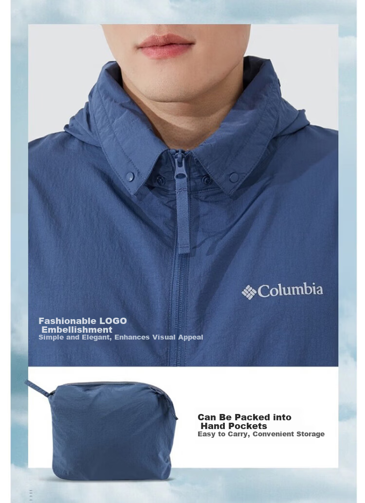 Columbia Men's Outdoor Sports Sun Protection Jacket Windproof Skin Jacket WE1348 327 L 5