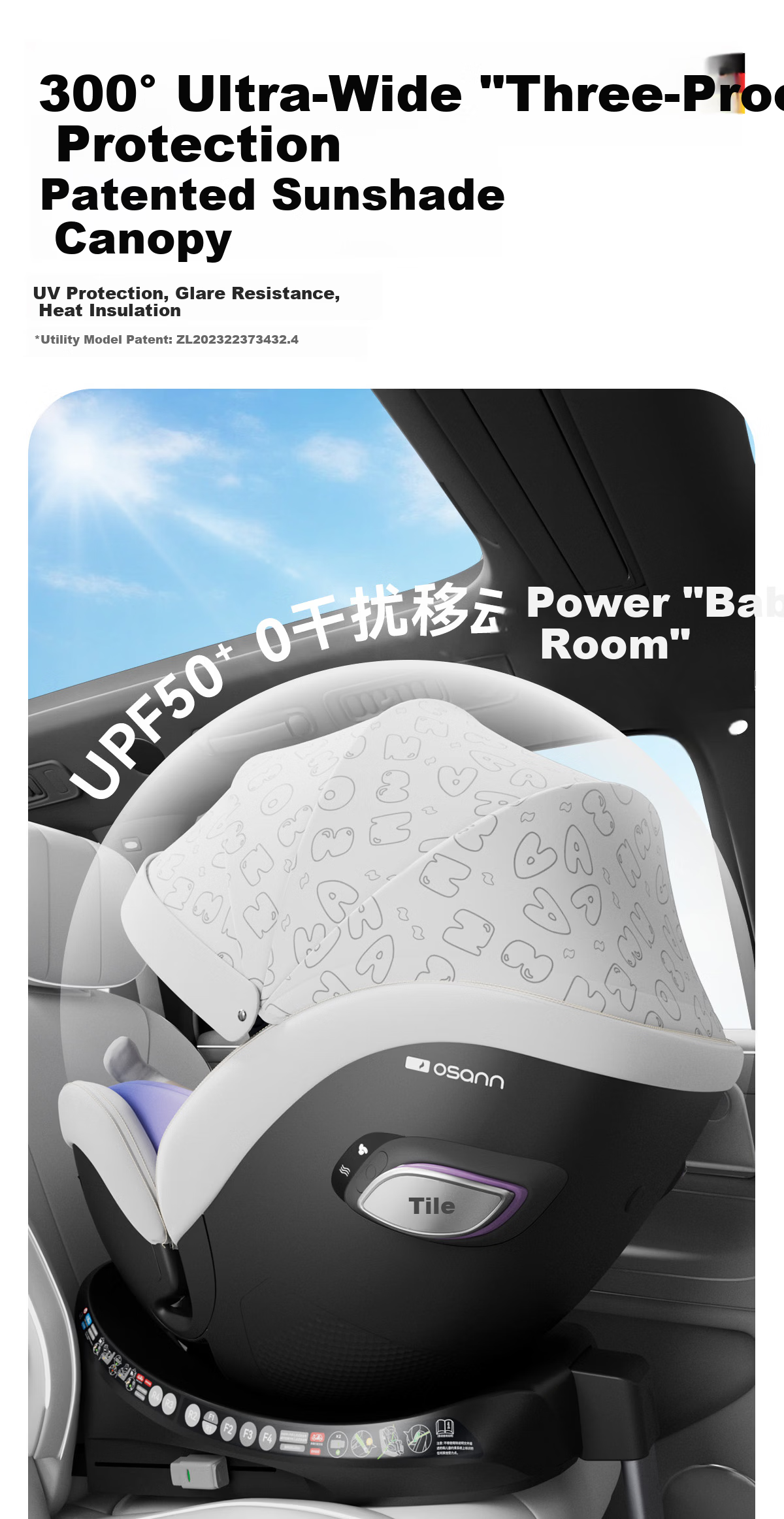 Osann Nebula 2nd Generation German Child Safety Seat 0-4-7 Years Infant Car Seat Reclining Smart Ventilation 8