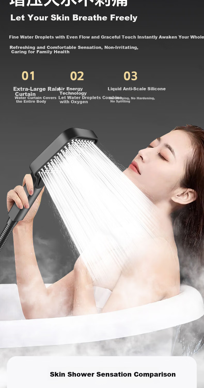 ILeddog [Germany] High-Pressure Handheld Shower Head Bathroom Shower Sprayer 808-1 5