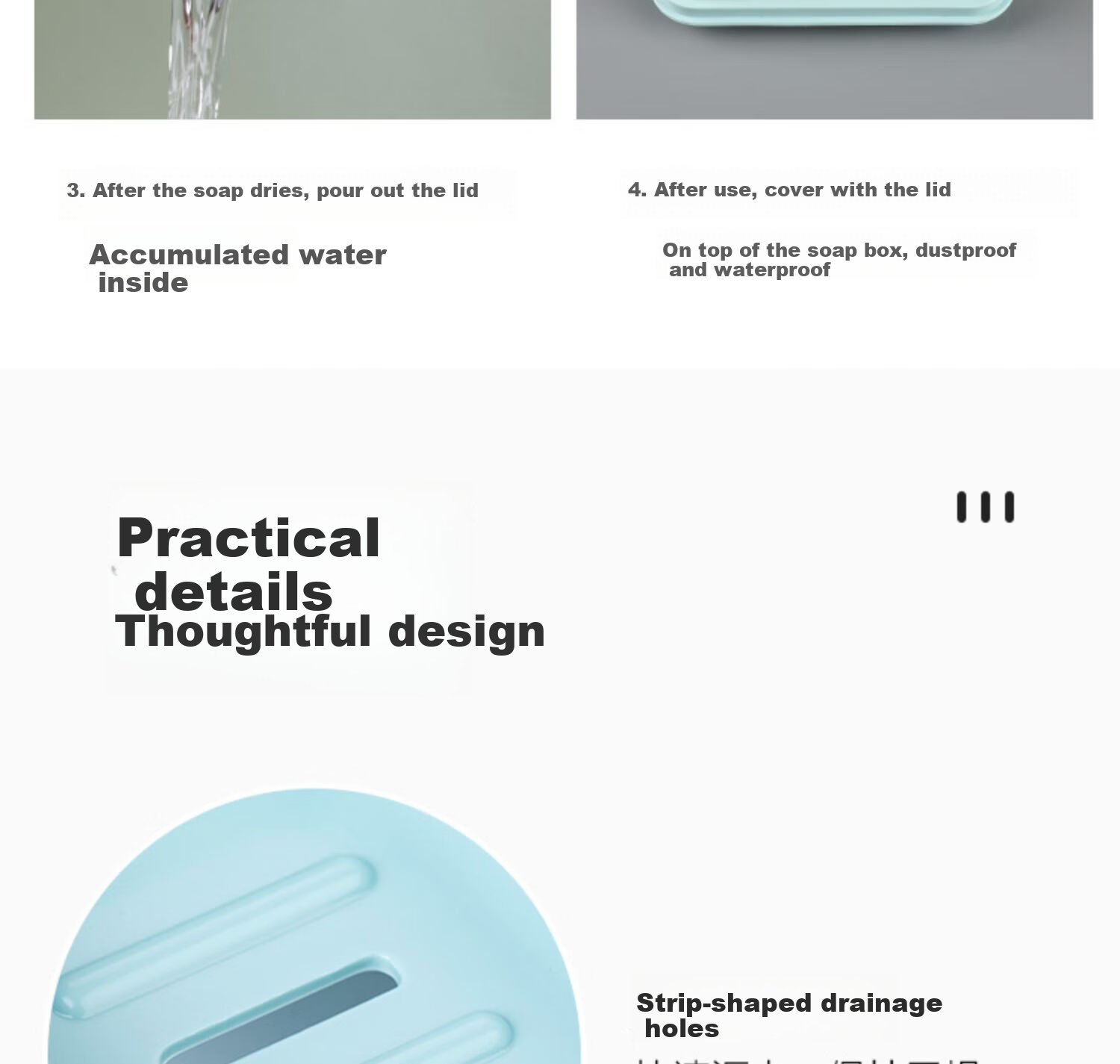 CHAHUA Saio Round Soap Dish Soap Holder Double-Layer Draining Soap Box 1 Piece 11