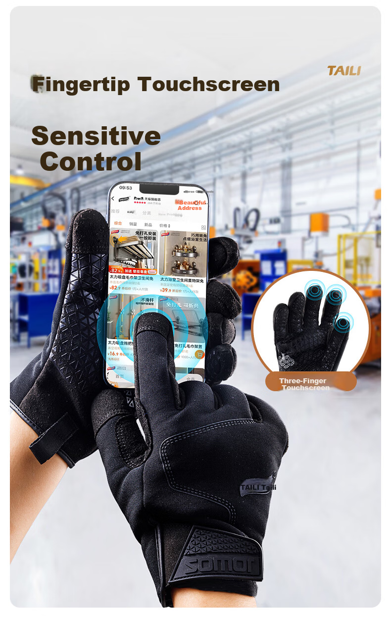 Taili Cut-Resistant Gloves Outdoor Mountaineering Hiking Tactical Cycling Motorcycling Beachcombing Sports Fitness Gardening Work Safety Protection Unisex Gloves Size S Black 3.0 12