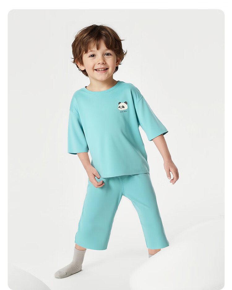 Balabala Baby Summer Pajama Set Air Conditioning Clothes Boys Girls Homewear Soft Skin-Friendly Adjustable 24