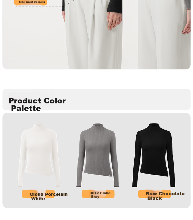 Banlian Padded Chest Base Layer Half Turtleneck Thermal Long Sleeve Fleece Winter Top 34