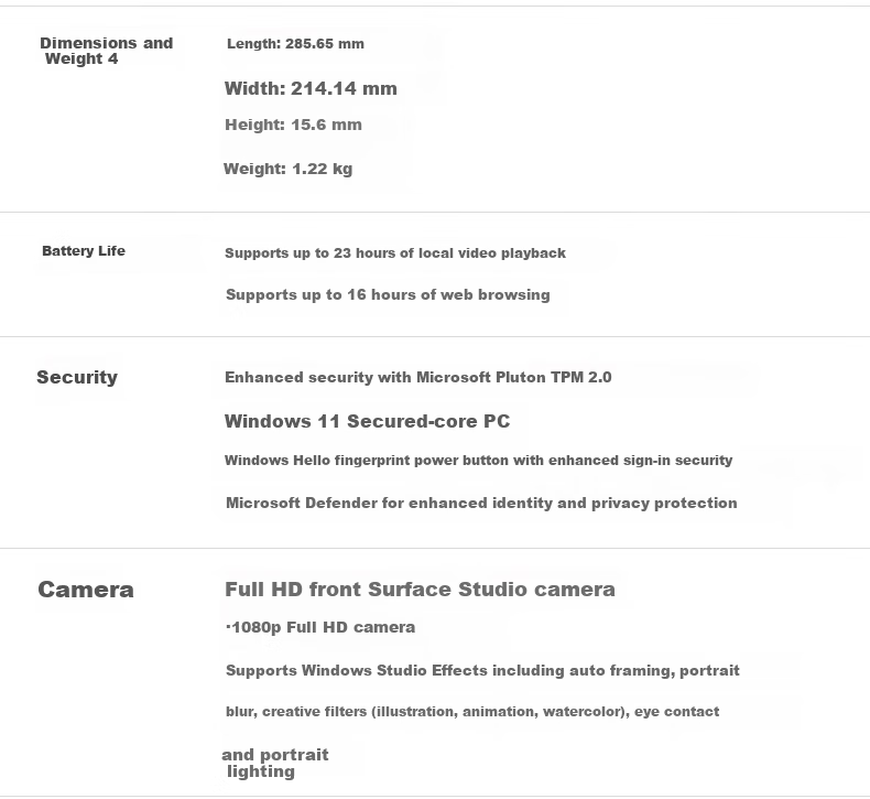 Microsoft Surface Laptop 13-inch Notebook Computer National Subsidy Touchscreen Lightweight AI+PC Snapdragon X Plus 16GB 256GB Platinum 16