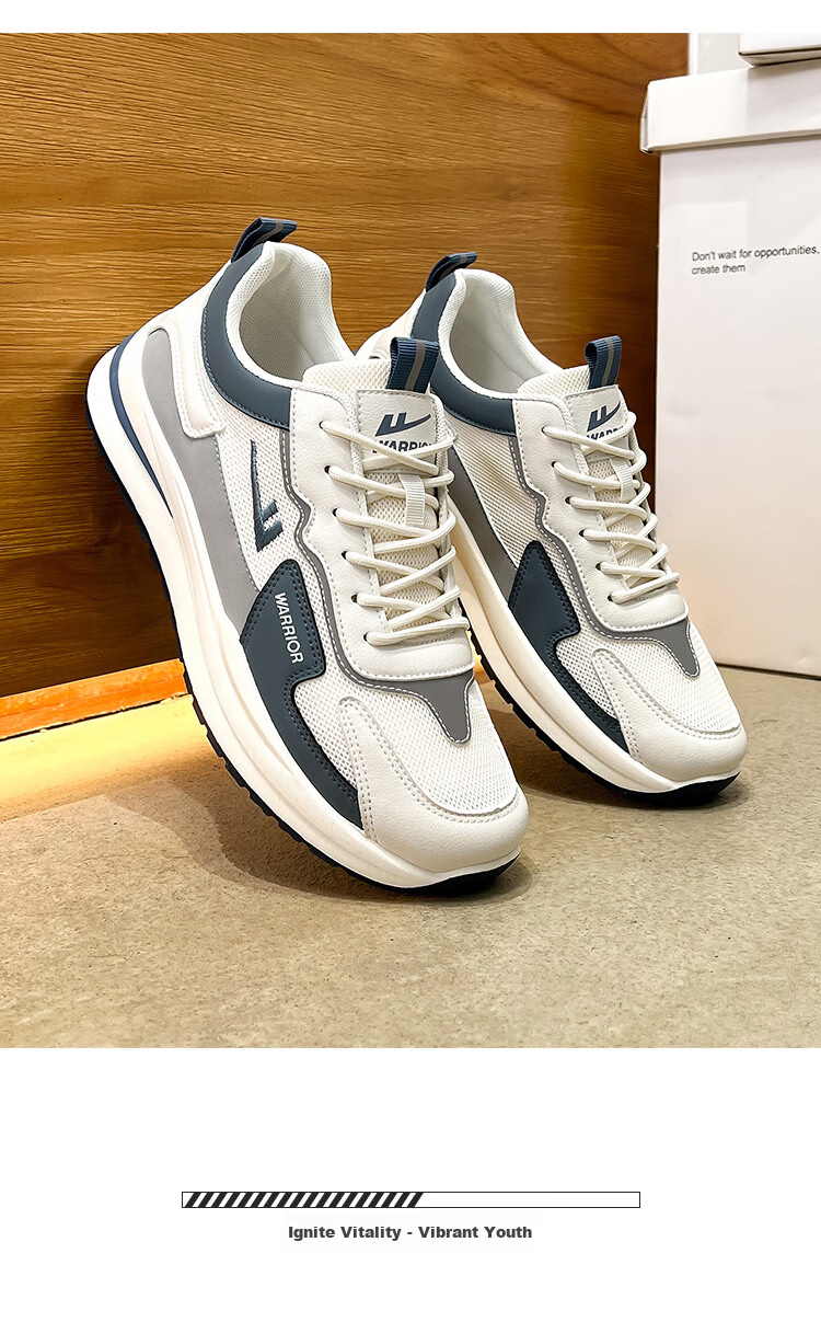 Warrior Official Men's Shoes 2026 Lightweight Comfortable Running Shoes for Men Grey Blue Size 39 17