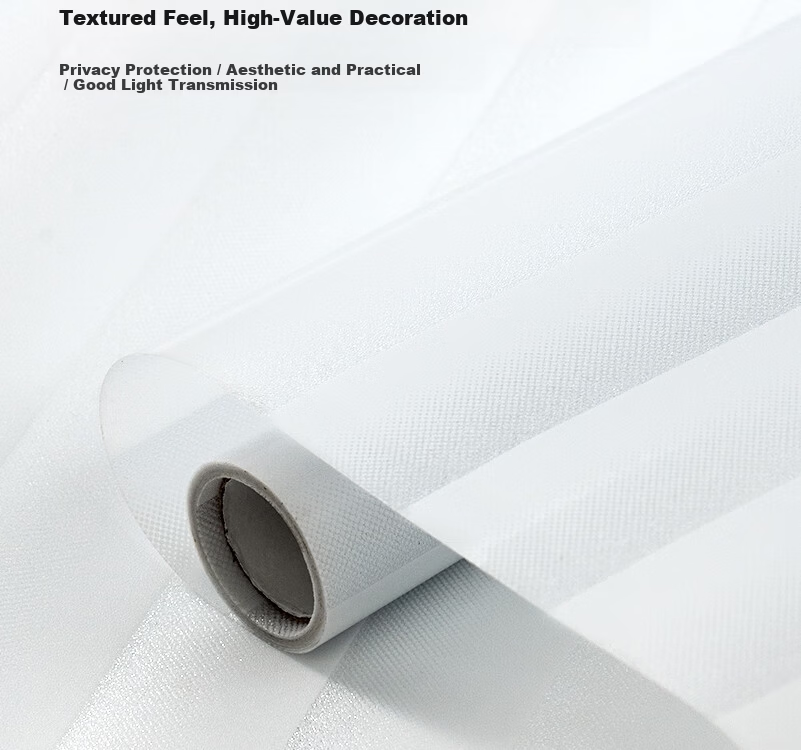 Fuju Bathroom Window Frosted Privacy Glass Film Translucent Opaque Louver Pattern 60x300cm 9