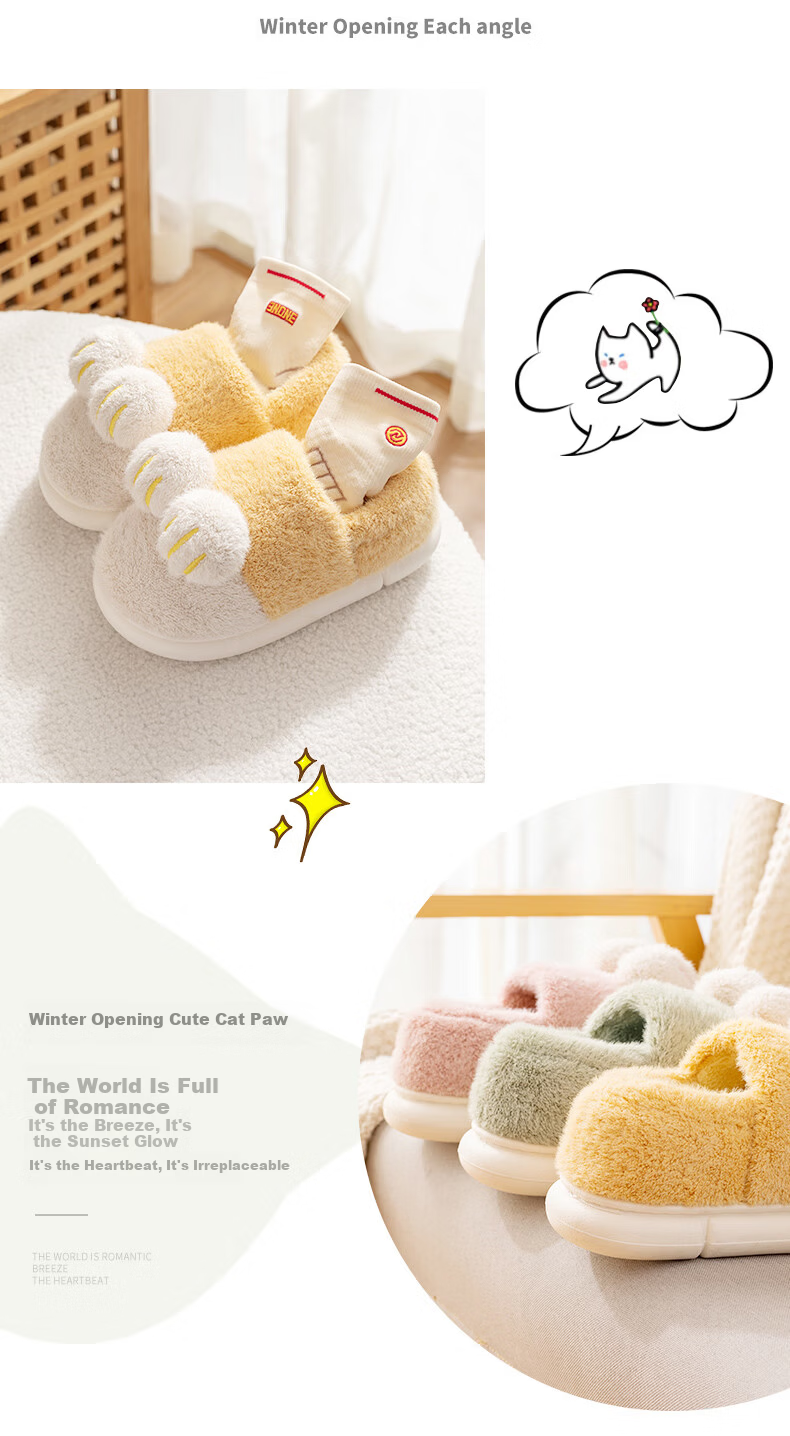 Runrou Women's Cotton Slippers with Heel Cover Autumn Winter 2025 New Maternity Indoor Furry Warm Plush Cotton Shoes 13