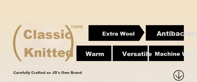 JD Original [Machine Washable] Warm Sweater for Men, Round Neck Knitted Pullover, Soft Base Layer Woolen Sweater, Oatmeal Color, M Size 2
