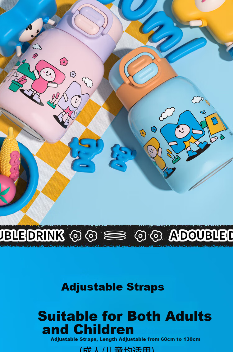 Beingmate Baby Dual-Use Insulated Bottle for Infants 0-3-6+ Months Student Water Bottle Direct Drinking Straw Cup 11