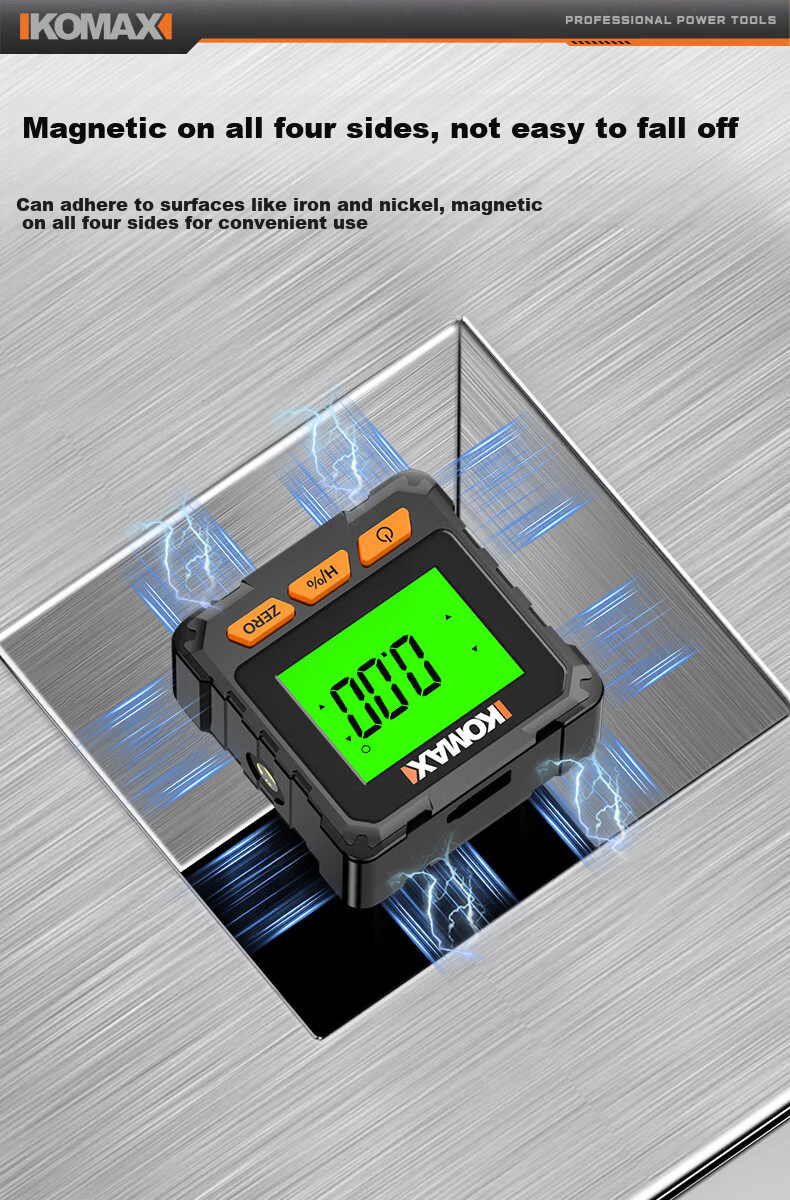 KOMAX High-Precision Digital Inclinometer Laser Level Small New Magnetic Angle Meter Multifunctional Slope Ruler 7