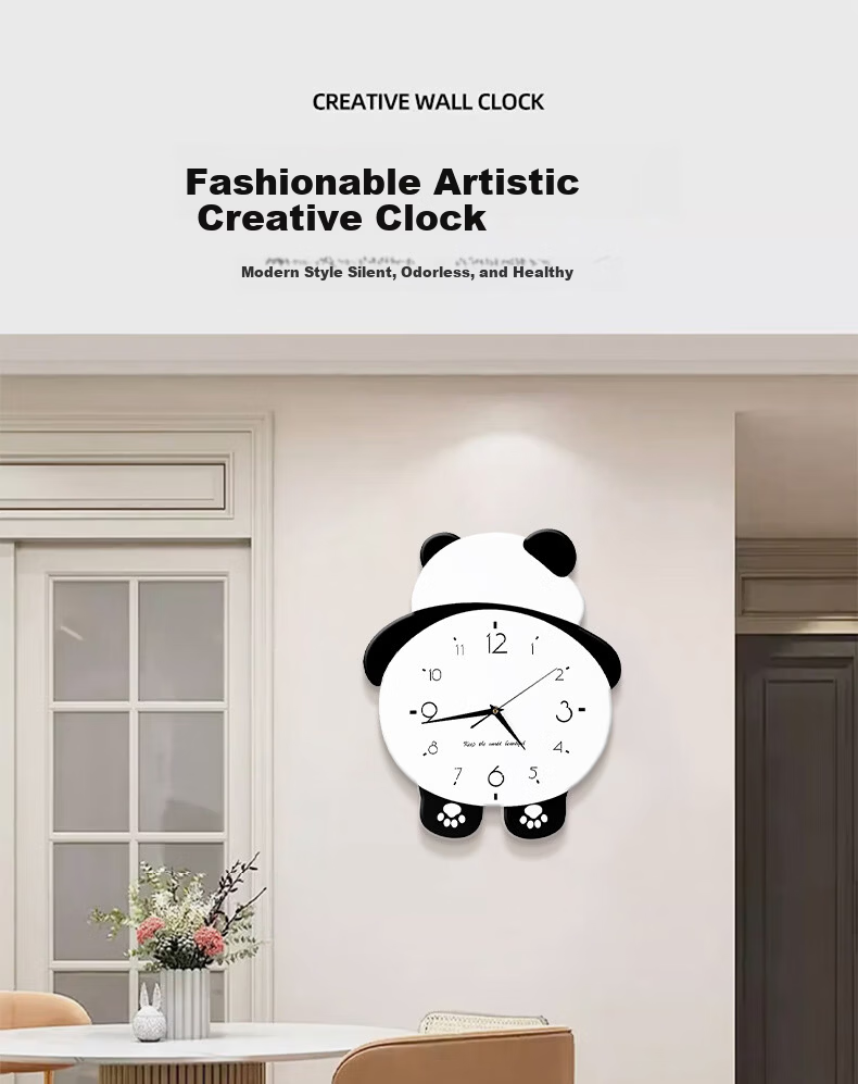 Mao Jiu Jiang Cute Panda Wall Clock Simple Elegant Living Room Creative Hanging Clock Dining Room Decorative Art 1