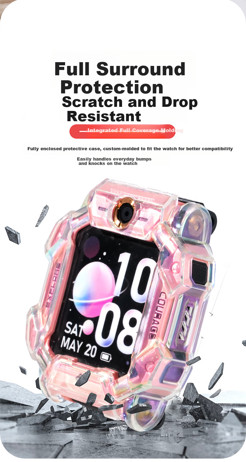 LANGLING New Colorful Protective Case for Xiaotiancai Z11 Kids Phone Watch, Full-Cover Shockproof Slim TPU Case for Boys and Girls 4