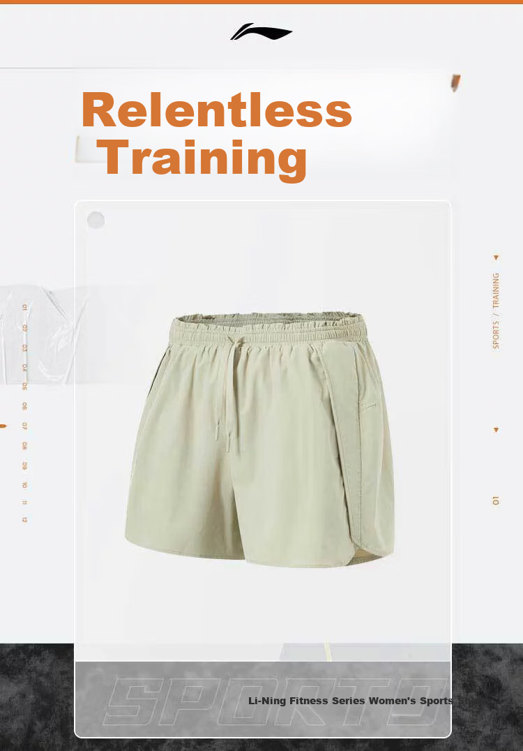 LI-NING Women's Fitness Series Fashion Comfortable Simple Loose Casual Sports Shorts 2