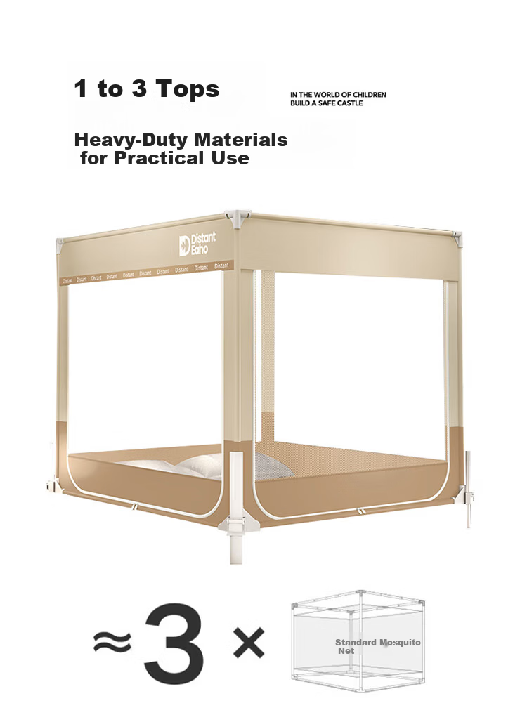 MUJI Home Square Press-Foot Baby Mosquito and Fall-Proof Playpen Mosquito Net with Three Doors 1.8×2m [Four-Sided Bottom Support] 2