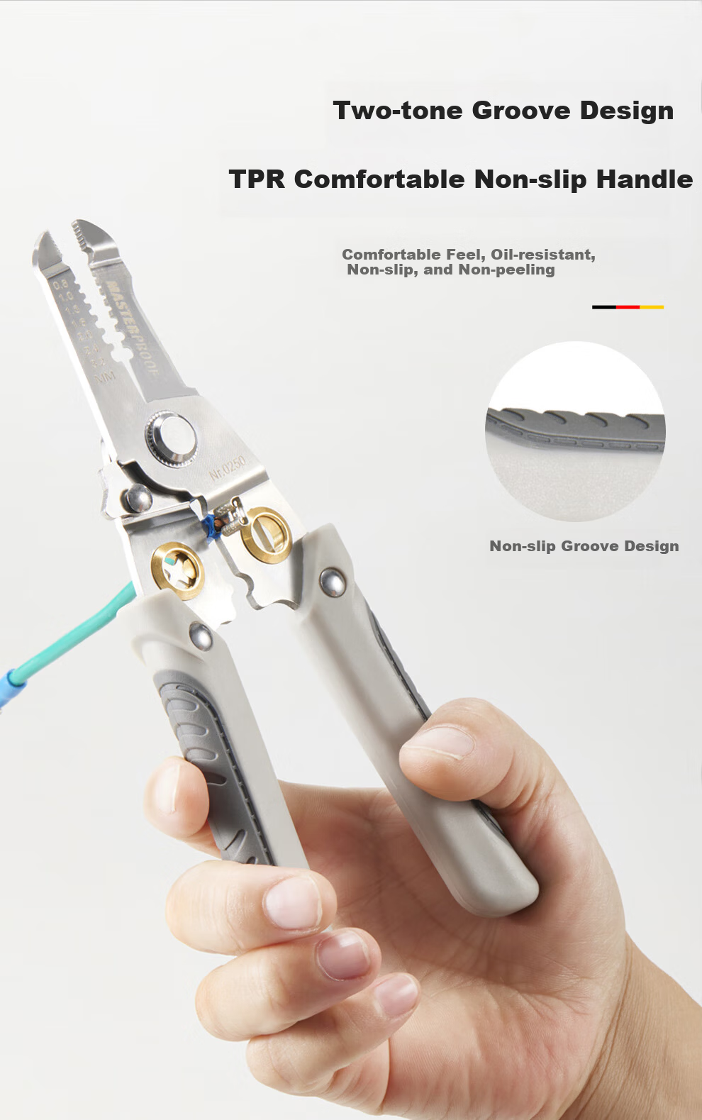 MASTERPROOF Multifunctional Wire Stripper Pliers Electrician Wire Stripping Pliers Crimping Pliers Wire Peeling Pliers Wiring Tool 10