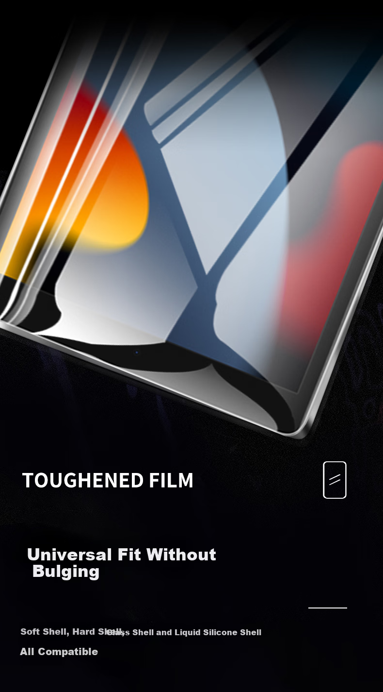 CoolerFang Tempered Glass Screen Protector for iPad 9/8/7 10.2 Inch 2021/2020/2019 Models, 9th/8th/7th Generation Apple Tablet Full Screen Ultra-Thin HD Anti-Fingerprint Glass Film 10