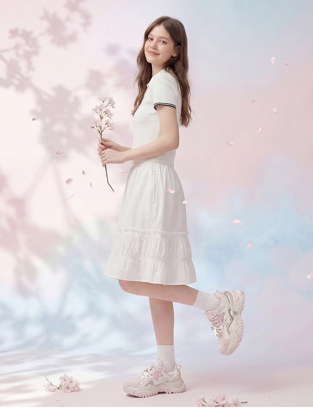 FILAFUSION Fila Trendy Hard Candy Garden Bloom Dad Shoes 26 Summer New Thick Sole Height Increasing Casual Shoes 21