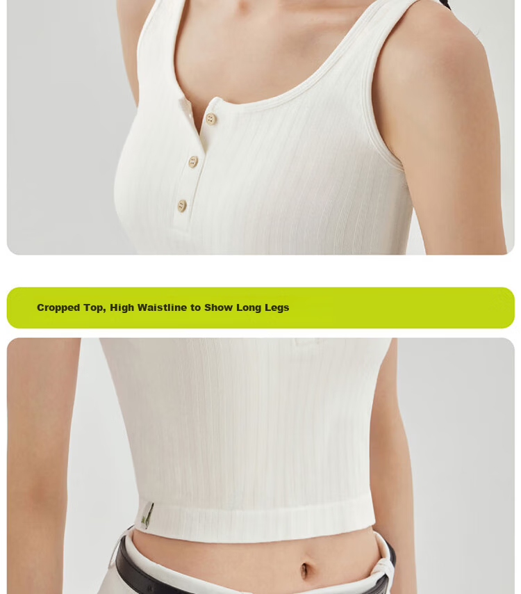 Banlian Buttoned Padded Summer Vest Tank Top for Women Outerwear Innerwear Integrated Bra Top No Bra Needed 17
