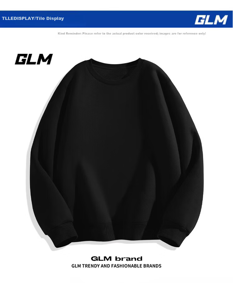 GLM Crew Neck Sweatshirt for Men, Autumn Loose Fit Versatile Sports Simple Pullover Base Layer Casual Jacket, Apricot Color, 2XL 17