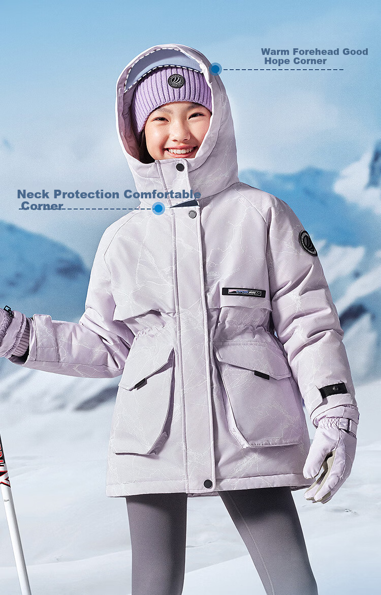 Bosideng Off-Season Down Jacket Children's Winter Classic Extreme Cold Thickened Large Kids Parent-Child Hooded Coat 6