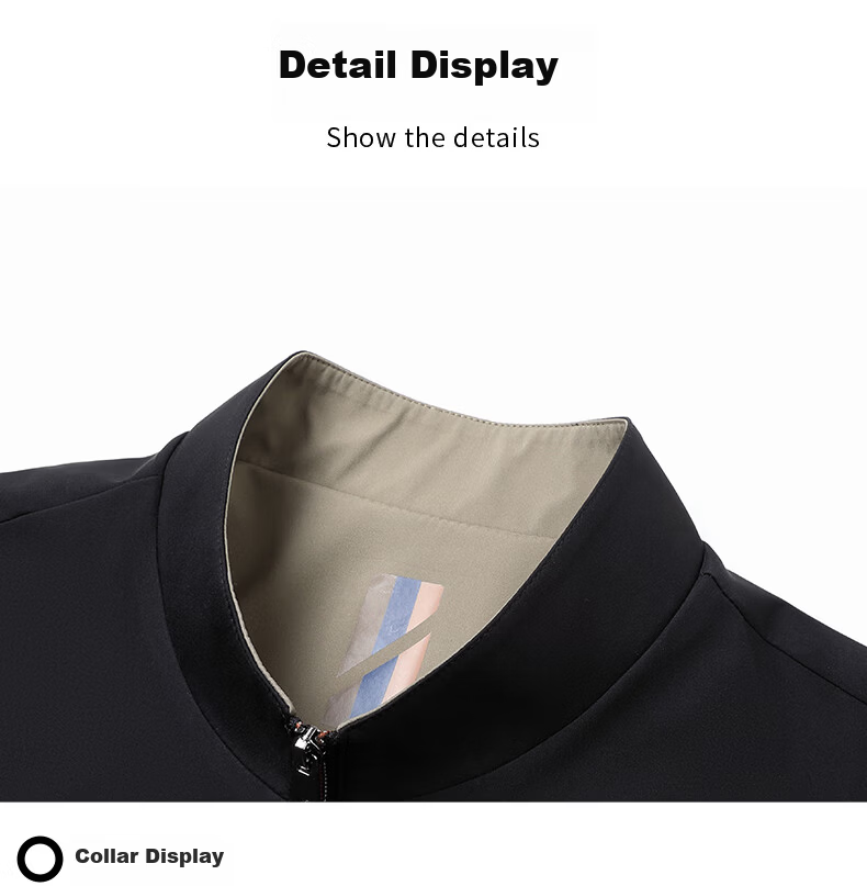 TUCANO Men's Spring Autumn Lightweight Jacket Middle-aged and Elderly Business Windproof Stand Collar Coat Dad's Executive Jacket 10