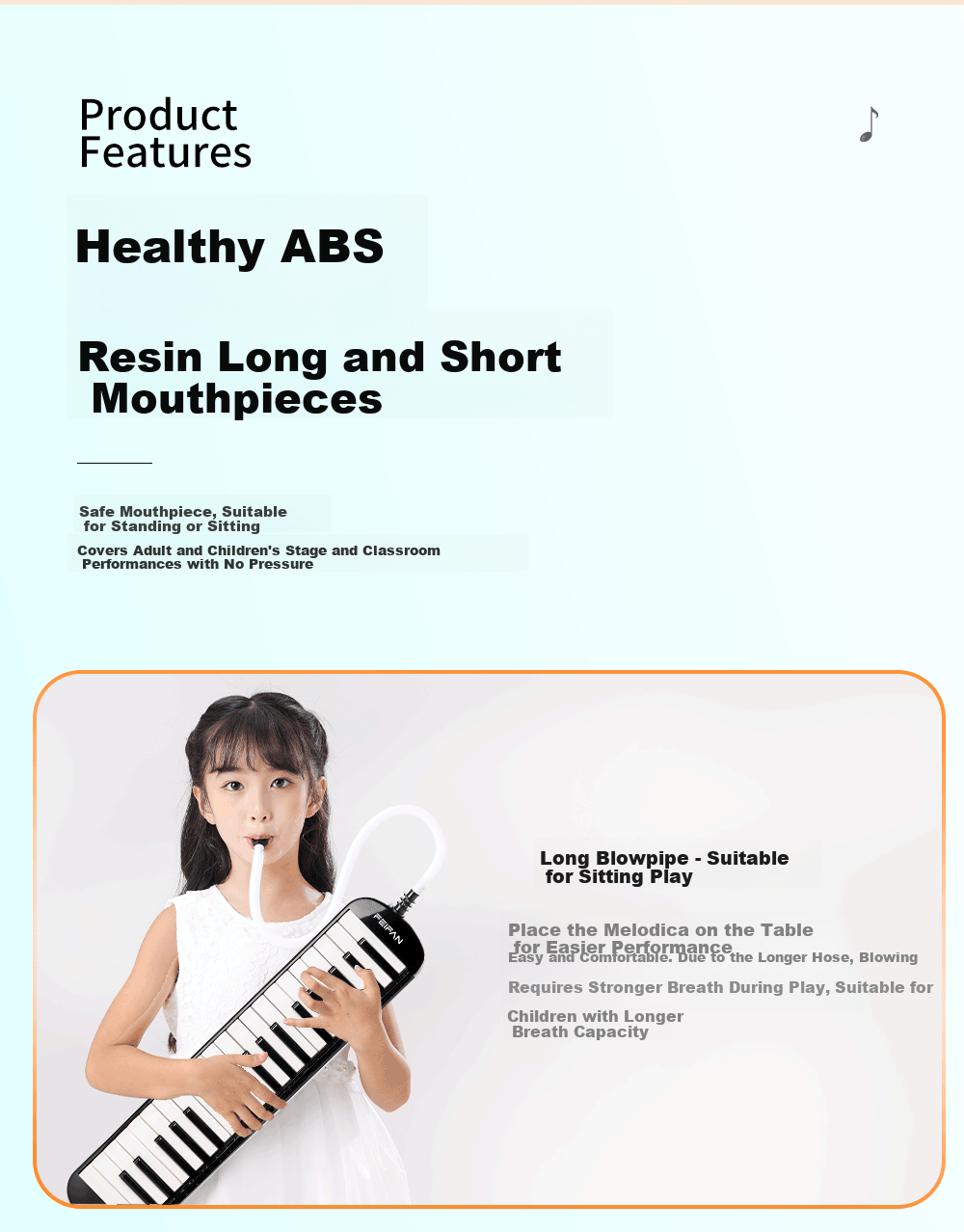 Feifan 37-Key Professional Melodica for Adults And Children, Suitable for Elementary School Students And Beginners in Wind Instrument Learning 10
