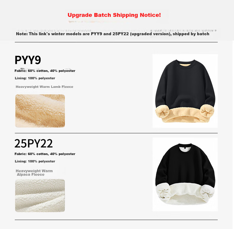 JEANSWEST LIFE Men's Thickened Fleece Winter Sweater Chinese Style Inner Wear Round Neck Heavy Lamb Wool Warm Jacket 1