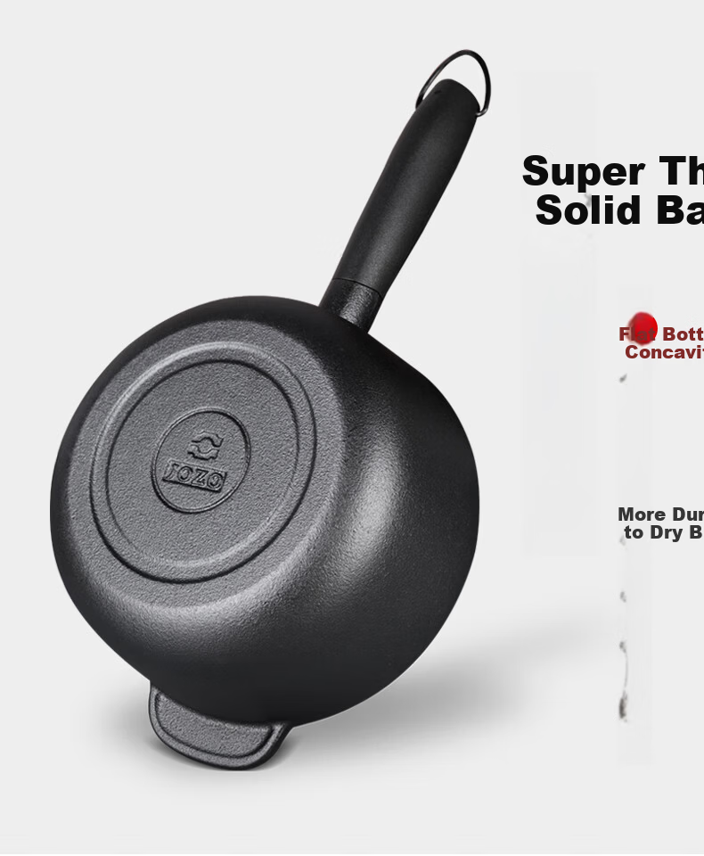 Jiu Zhu Gold Label 18cm Cast Iron Pot with Lid Small Stew Pot for One Person Iron Pot for Cooking Noodles and Rice Milk Pot Non-Coated Household Use 14