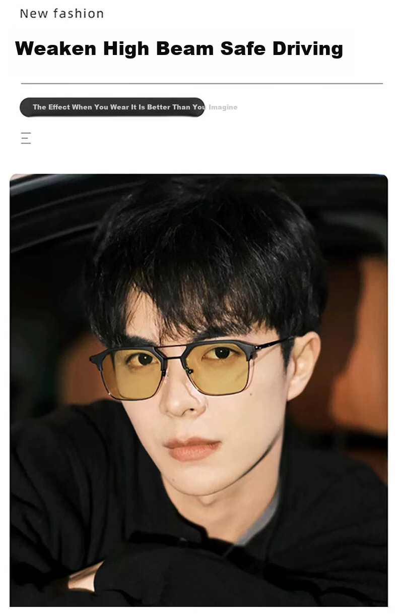 Jimmy Orange Night Vision Glasses for Driving Men High-Definition Anti-Glare Nighttime Driving Glasses for Women Anti-Strong Light 5