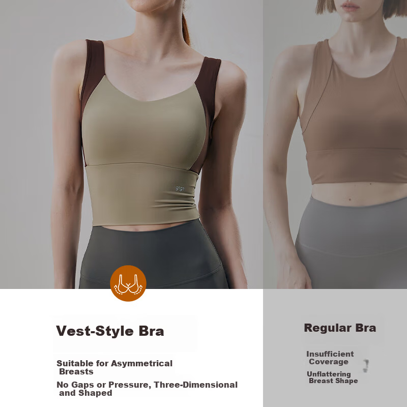 Gigt Women's Shockproof Sports Bra, Integrated Cup, Fitness Bra, Push-Up, Running Training Vest, Yoga Wear