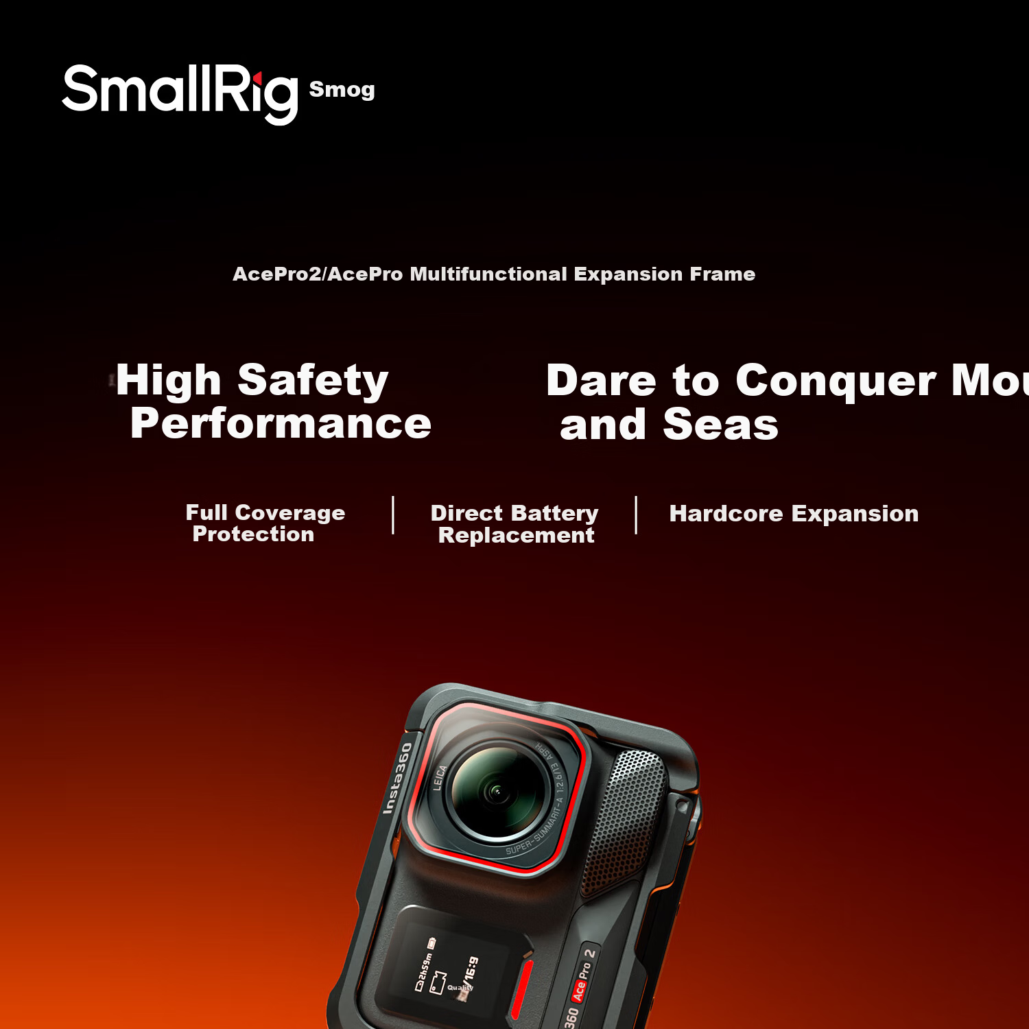 SmallRig 5000 Insta360 Ace Pro2/Ace Pro Full Protective Expansion Cage Vlog Recording Motorcycle Riding Skiing Skateboarding Photography Video Cage Accessory 1