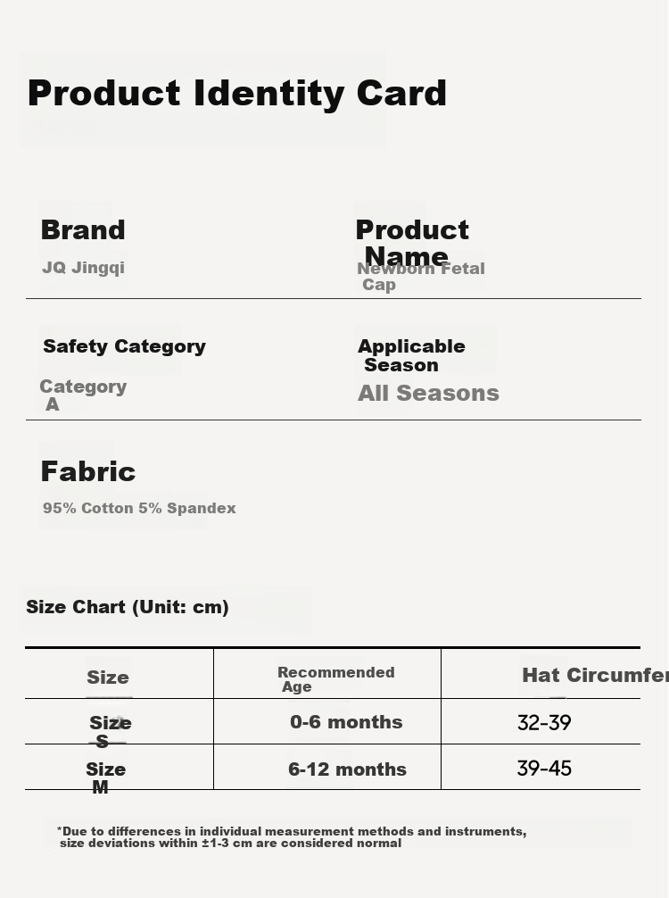 JOYNCLEON Newborn Baby Hat 0-6 Months Pure Cotton Unisex Double-Layer Summer Cap Soft Spot Cap Jyf174243 18