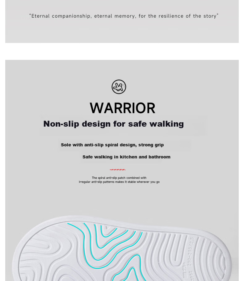 Warrior Men's Summer Anti-Odor Anti-Slip Slippers with Cloud-Like Comfort for Outdoor and Bathroom Use 3962-1 White Black Size 46-47 4