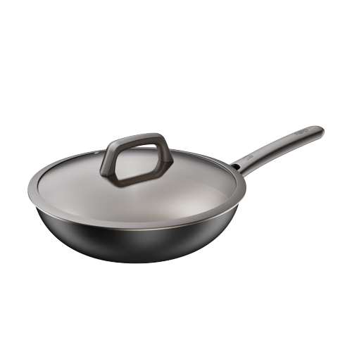 ASD Pure Titanium Wok Non-Fluorine Coating Non-Stick 30cm Stir-Fry Pan for Gas and Induction Cookers Z3