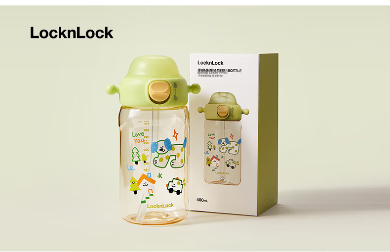 Lock&Lock Kids Water Bottle Summer PPSU Straw Cup 3-6 Years Old Kindergarten Student Direct Drinking Cup 13