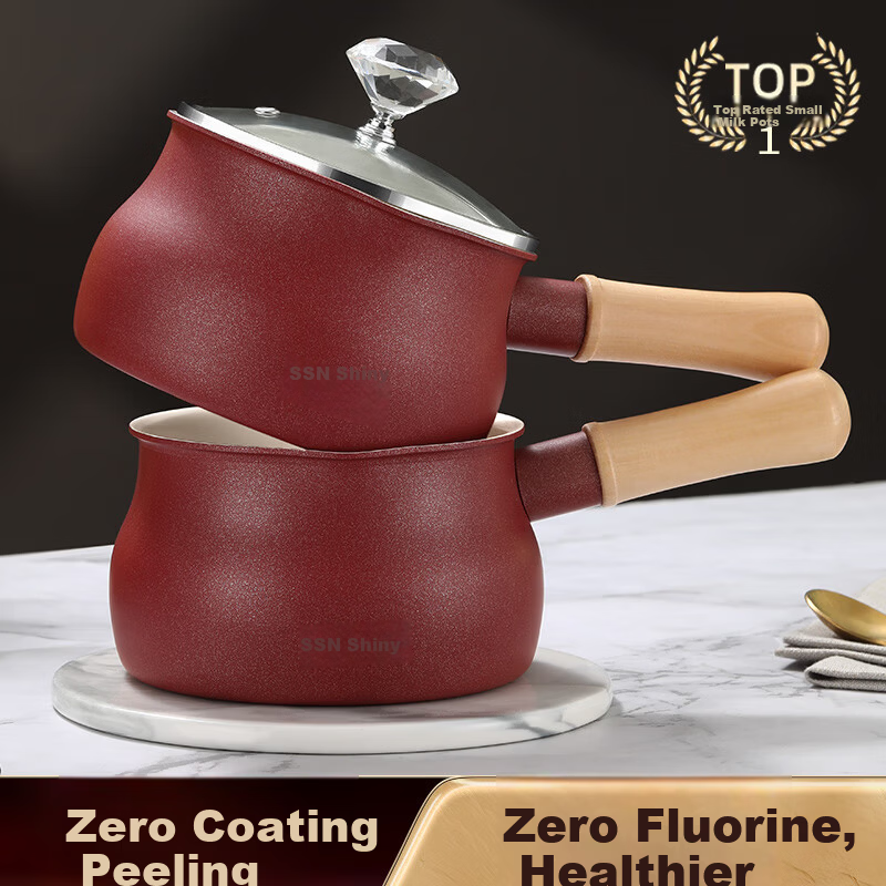 SSN Ceramic Non-Stick Small Milk Pot Hot Milk Boiler Small Saucepan 4