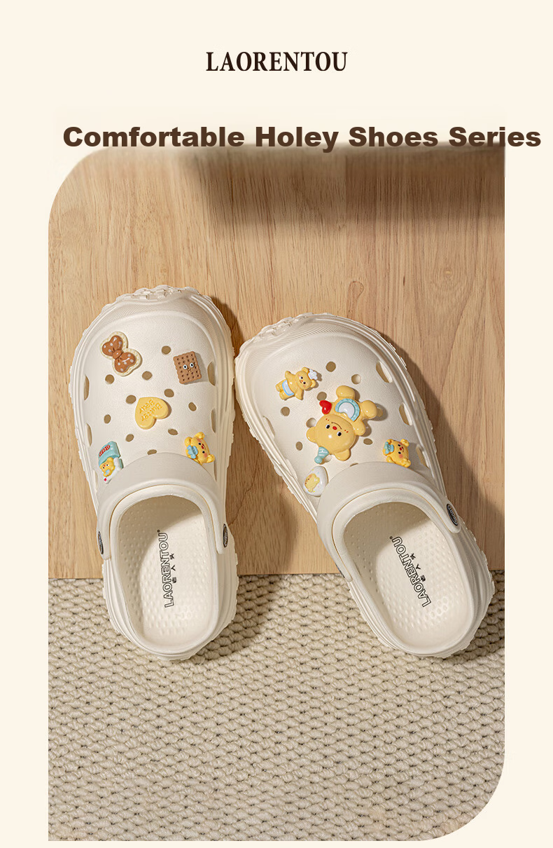 LAORENTOU Cloud Puff Slip-On Clogs Thick Sole Women's Non-Slip Casual Closed-Toe Slippers LV185 White Size 39-40 1