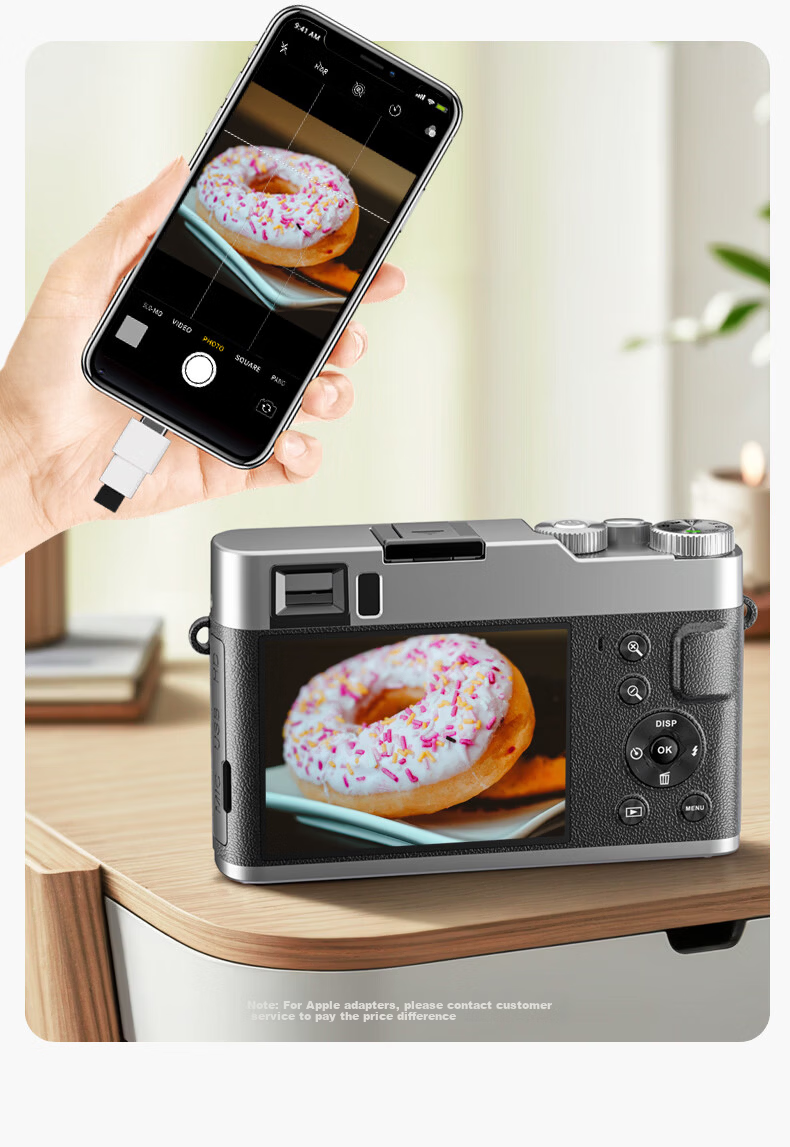 SONGDIAN Vlog Digital Camera, Retro Mirrorless Portable Camera, High-Definition Viewfinder, Student All-In Camera DC202 Official Standard Configuration with 16GB Memory 6