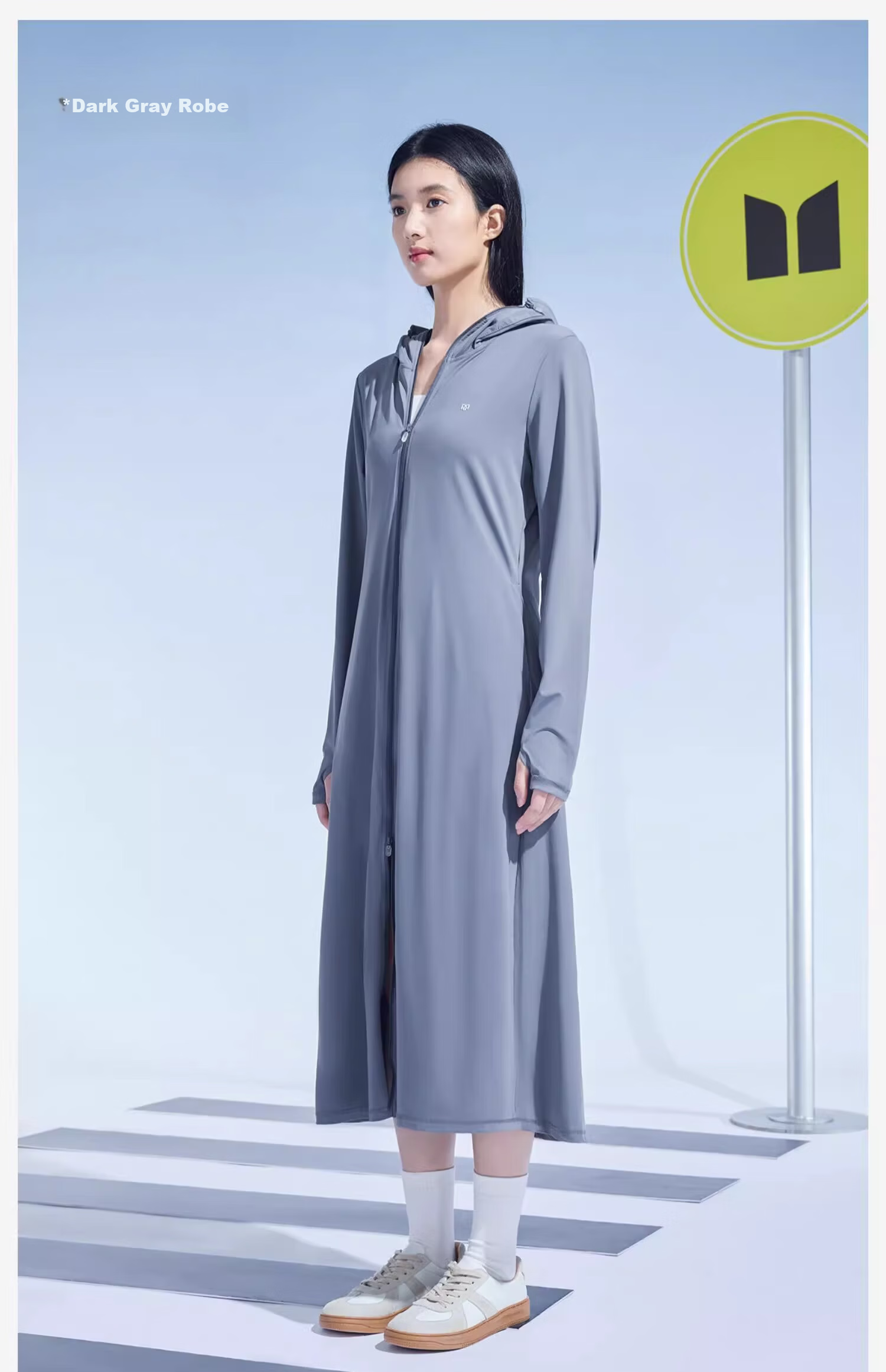 Moxun [Zhao Lusi Same Style] Long Sun Protection Jacket for Women UV Protection Breathable Full-Length Coat Robe Windbreaker 34
