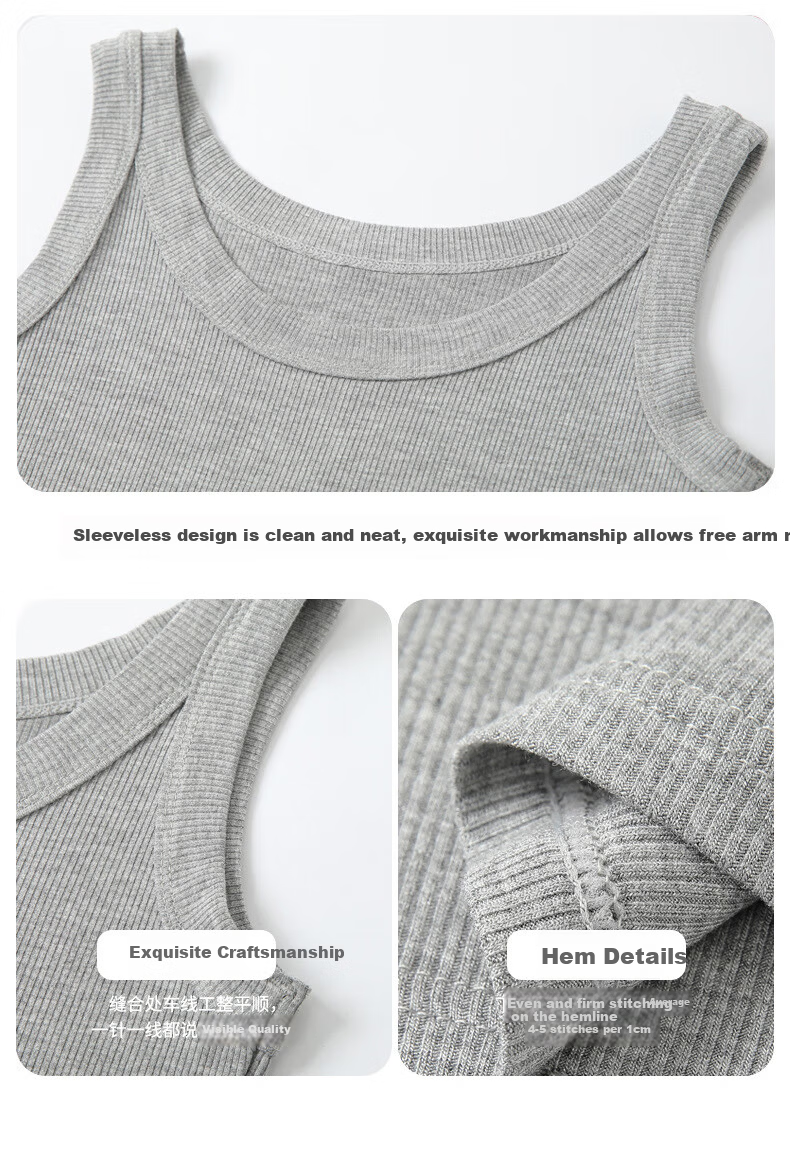 Langsha Women's Summer 2026 New Ribbed Slim Fit Camisole Tank Top for Layering and Outerwear 4