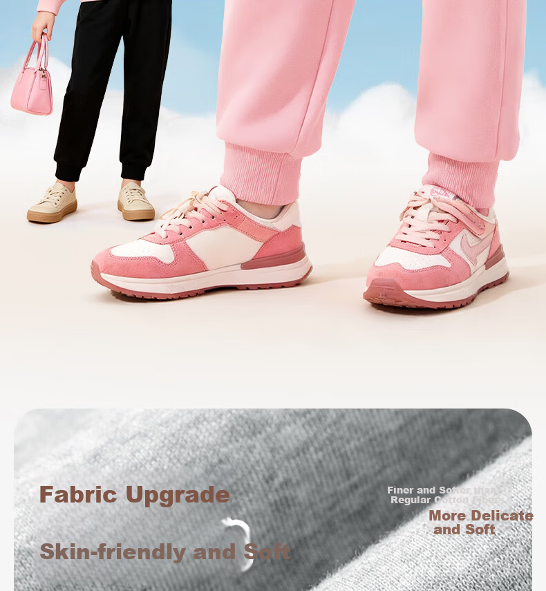 Baleno Girls' Pants Autumn Winter 2025 Stylish Fleece-Lined Warm Long Pants Children's Winter Casual Sports Pants 1