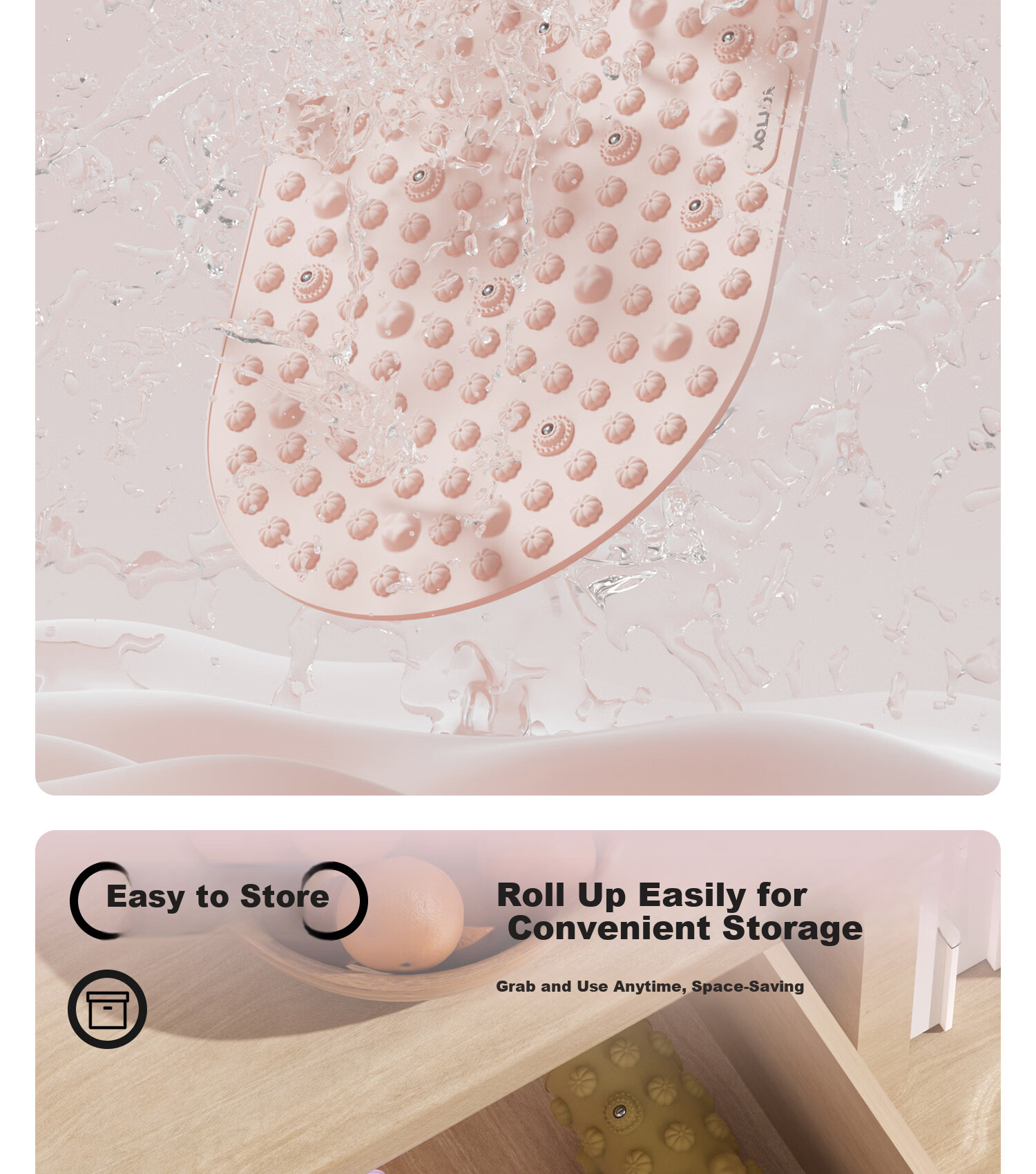 Yottoy Liquid Soft Silicone Acupressure Board Slow Jogging Traditional Chinese Medicine Weight Loss Foot Massage Mat Pink 14
