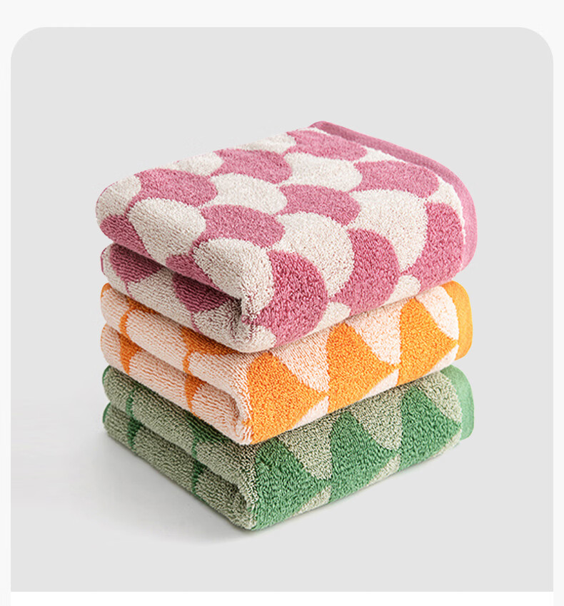 MINISO Pure Cotton Face Towel for Adults, Soft, Lint-Free, Absorbent, Antibacterial, Blue + Yellow White 5