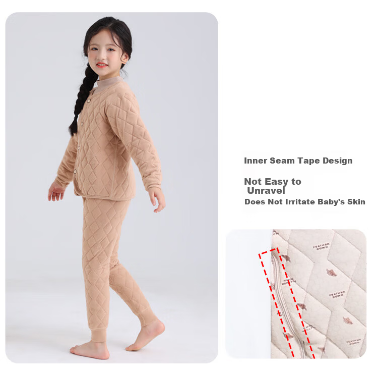 YUZHAOLIN Kids Thermal Underwear Boys and Girls Winter Fleece Thickened Long Sleeve Shirt School Uniform Essential Dark Gray 110 9